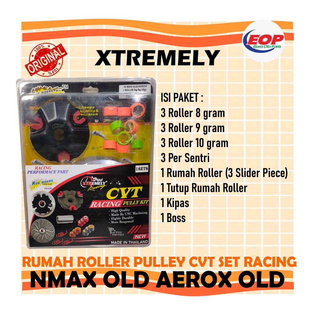 PULLEY SET ROLLER PER SENTRI NMAX OLD AEROX OLD XTR XTREMELY RACING 100% ORI