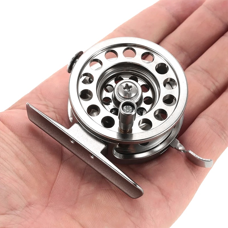 1pc Reel Pancing Rasio 1: 1 Bahan Metal Aluminum Alloy Untuk Memancing Di Es / Danau / Air Laut