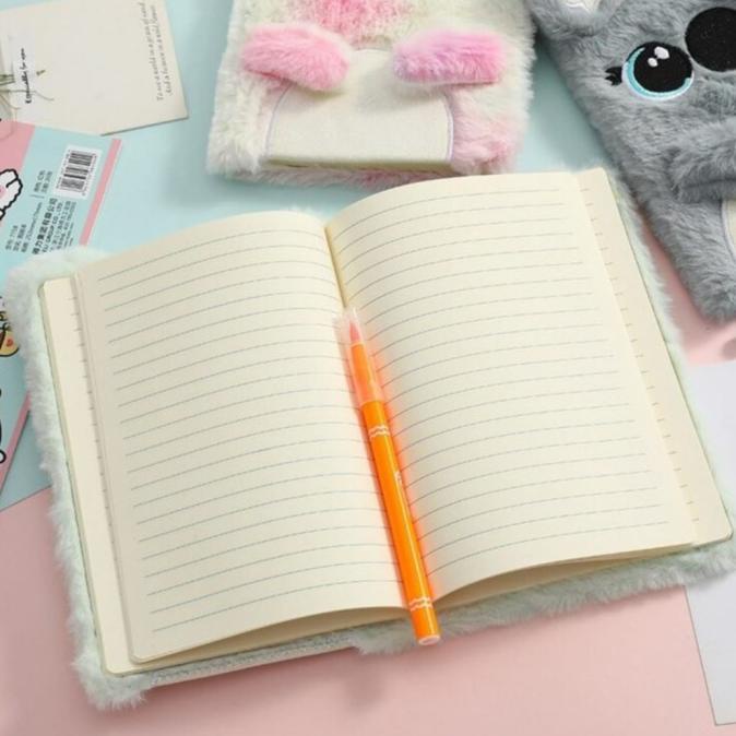 

Notebook Buku Bulu Karakter Lucu Diary Anak Perempuan