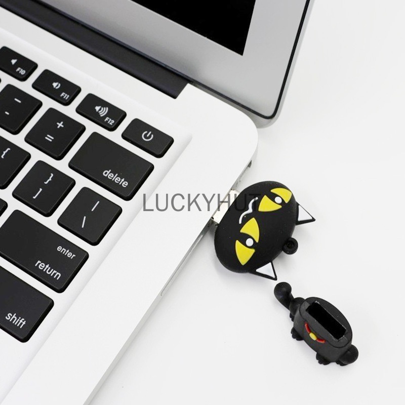 Pendrive 128GB 1TB 2TB 1gb 8GB 16GB 32GB 64GB Desain Kucing Hitam Putih Mata Besar