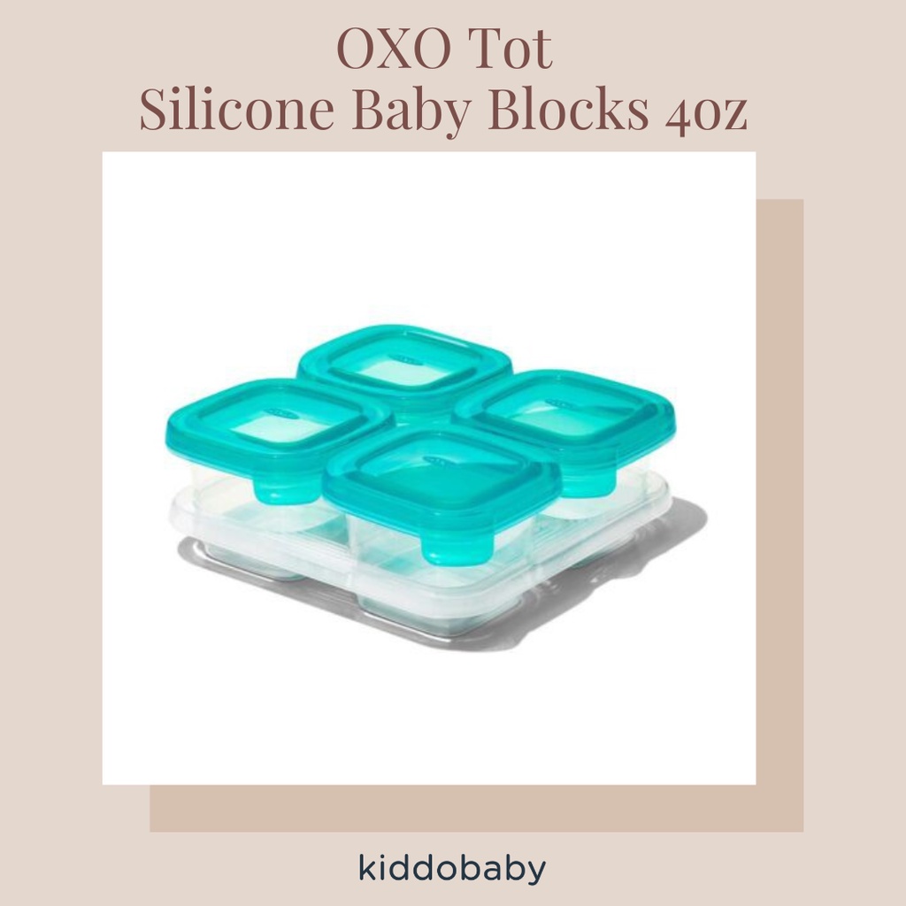 OXO Tot Silicone Baby Blocks 4oz | Wadah Penyimpanan