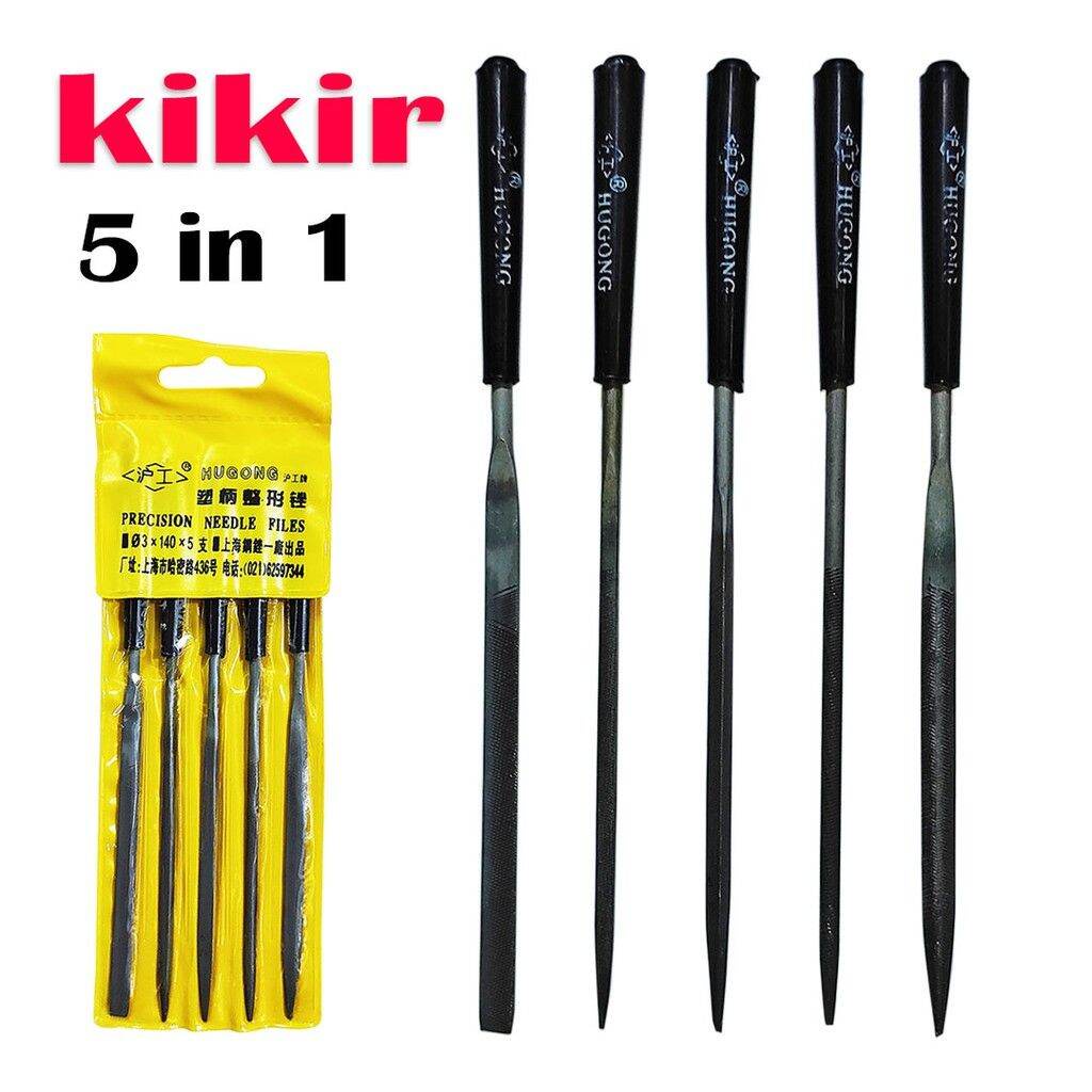 Kikir Besi 5 in 1 Hugong Precision Needle Files - Kikir isi 5