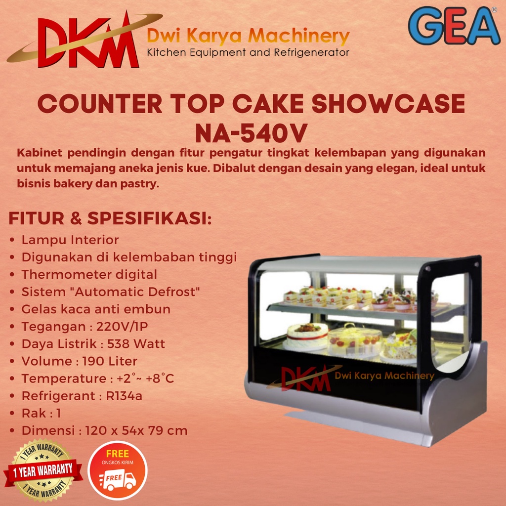 COUNTERTOP CAKE SHOWCASE GEA NA-540