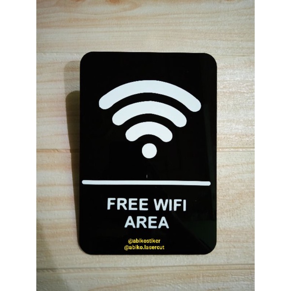 

free wifi area - papan tanda wall decor - Sign Akrilik free WiFi