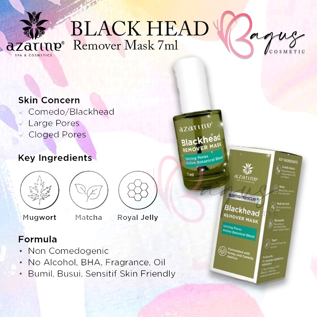 ⭐BAGUS⭐ AZARINE Black Head Remover Mask 7ml | Masker Penghilang Komedo