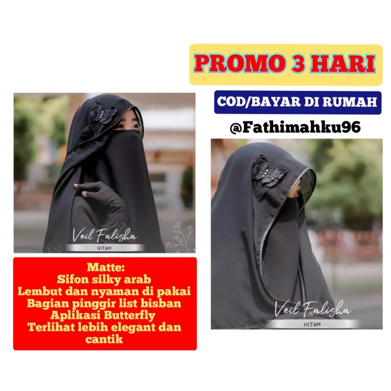NIQAB VEIL KUPU"/NIQOB BUTTERFLY BISBAN/BANDANA CADAR VEIL FELISHA/CADAR PURDAH SIFON