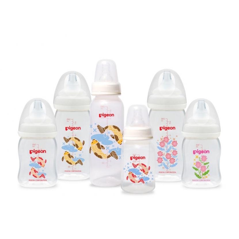 PIGEON Botol Susu PP Wide Neck / Botol Susu Bayi (Tersedia Varian Motif dan Ukuran)