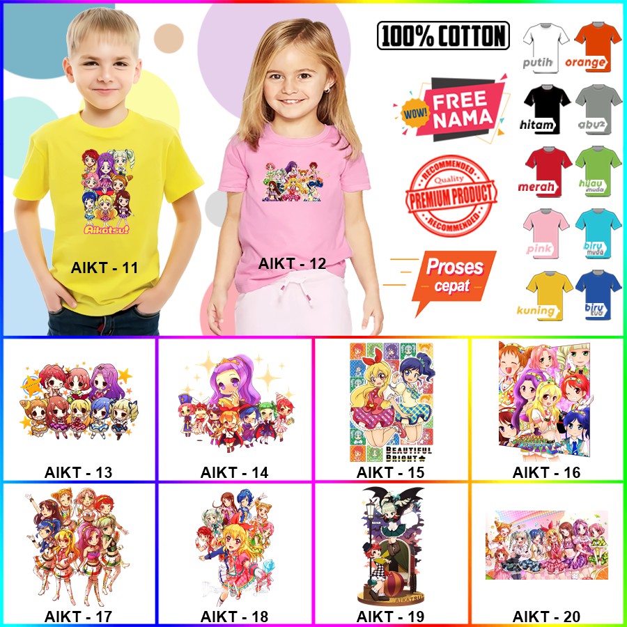 Baju Kaos ANAK DAN DEWASA AIKATSU GOJEK