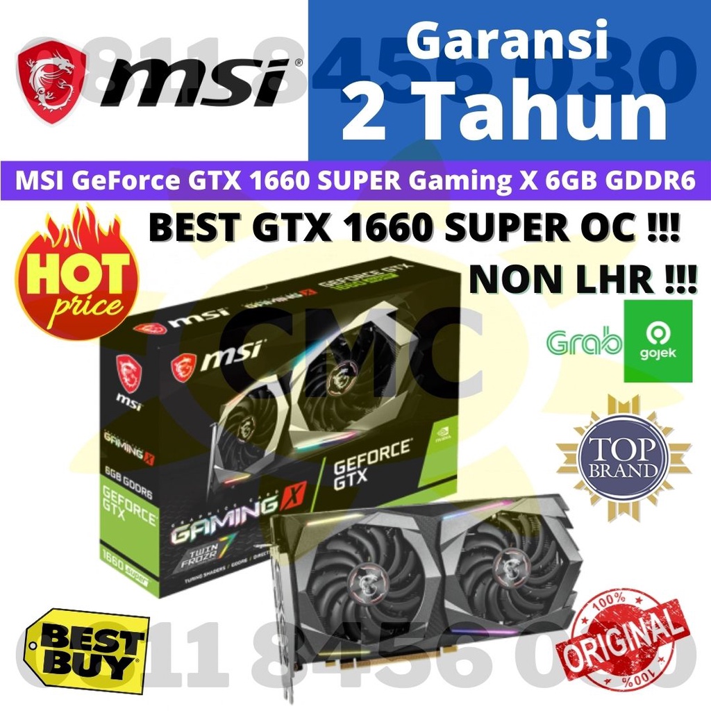 VGA MSI GEFORCE GTX 1660 GTX1660 SUPER 6 GB DDR6 GAMING X 6GB