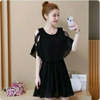 Baju Dress Pesta IMLEK Wanita Remaja Korea Import Murah Kekinian Terbaru 2021 Party Dress Sifon Agst