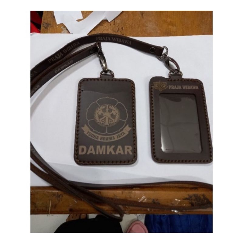 

Nametag Id Card Holder DAMKAR coklat tua