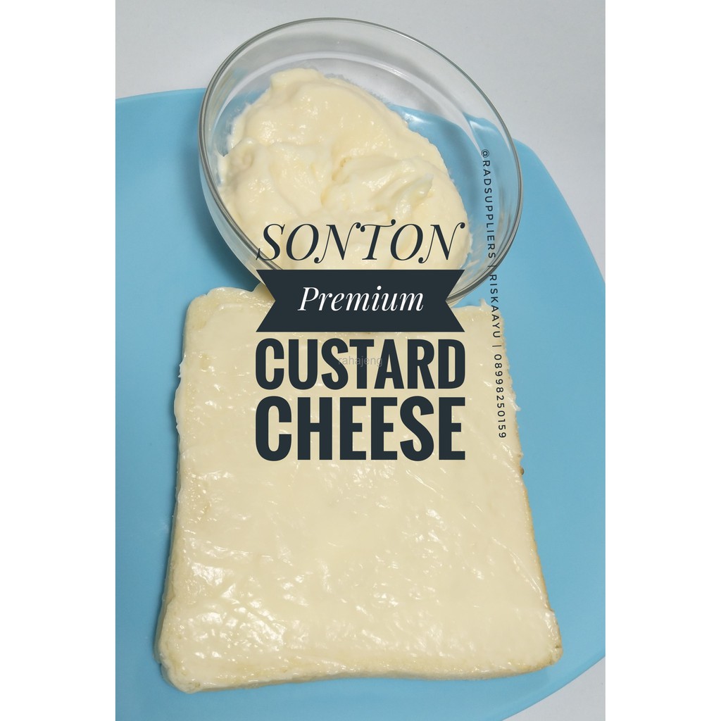 

Sonton Premium Custard Cheese 200gram, Kemasan Repack Toples 200gram,