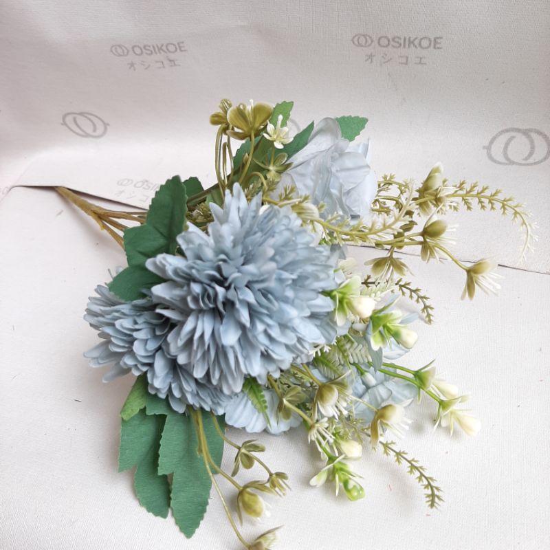 BUNGA MIX MAWAR (16)-BUNGA HIAS-BUNGA ARTIFISIAL-BUNGA PALSU (MWM45)-Tosca