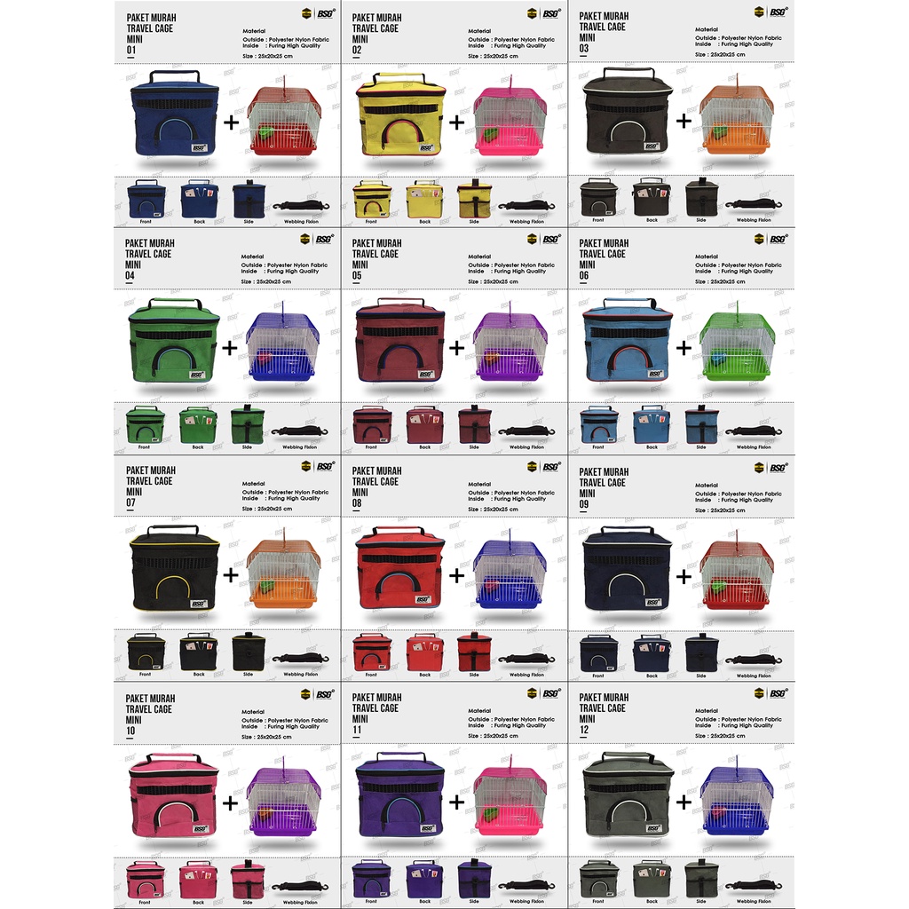 Travel Cage Mini - Tas Kandang Untulan - Burung - Sugar Glider - Hamster - Kelinci - Landak Dll-1