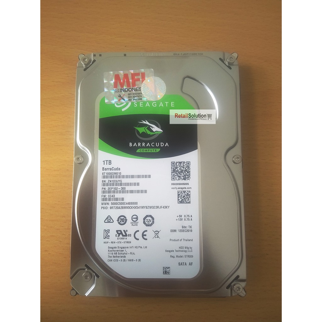 HDD Seagate Barracuda 1TB 7200RPM 3.5&quot; SATA III MFI - Hardisk Internal PC