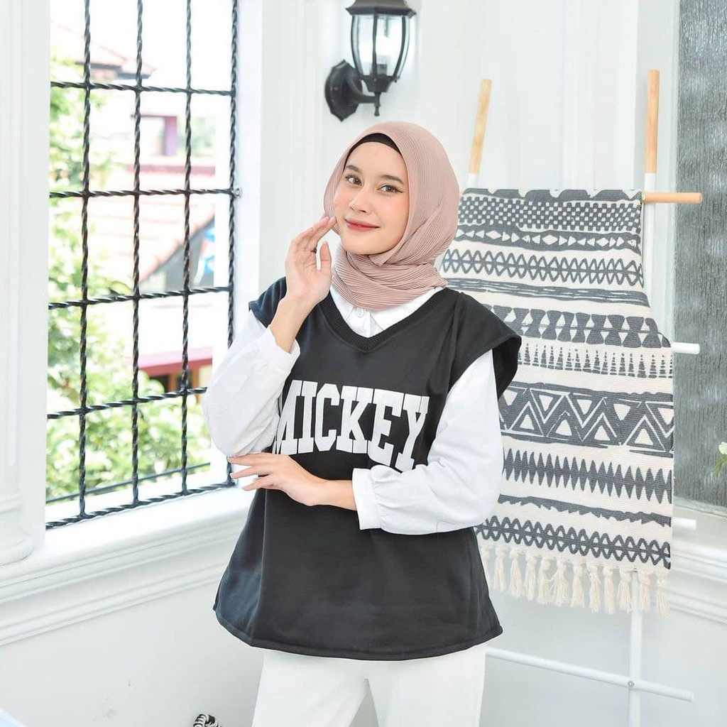 Nara Grosir - Mickey Vest l Sweater Polos l Sweater Pria dan Wanita