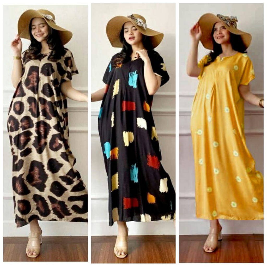 Dress Busui / Baju Hamil Semata Kaki 125cm Katun Rayon Adem