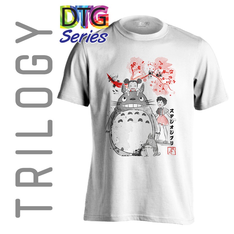 TRILOGY TRG 0544 - Kaos Studio Ghibli My Neighbor Totoro - Cotton Katun Premium Tanpa Jahitan Sampin