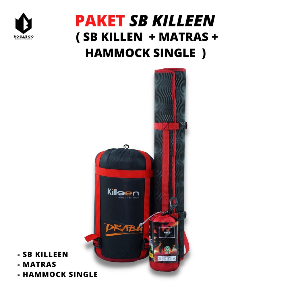 PAKET HEMAT - Matras Camping + Hammock Salewa + Sleeping Bag Killeen Seri Drabu