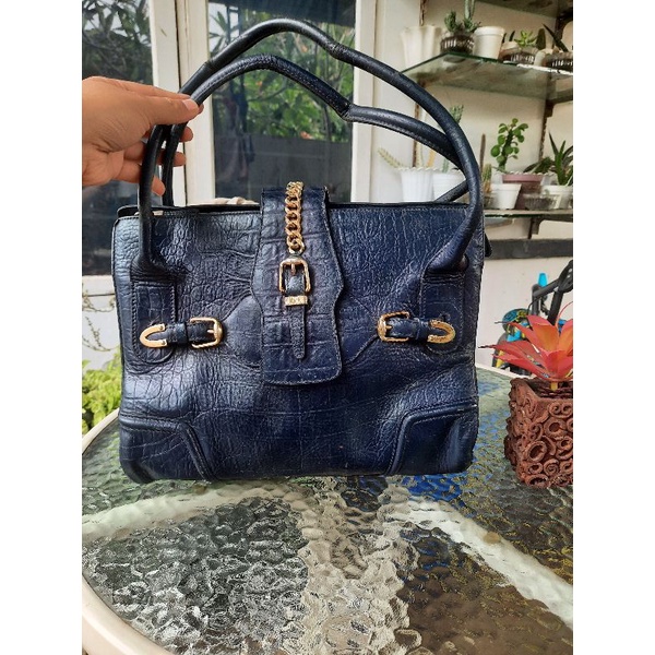 Preloved Second Bekas Tas Kulit Asli Motif Croco Merk Daks London