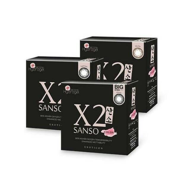 softlens warna x2 sanso color black series kadar air tinggi silicone hydrogel bisa mata sensitif