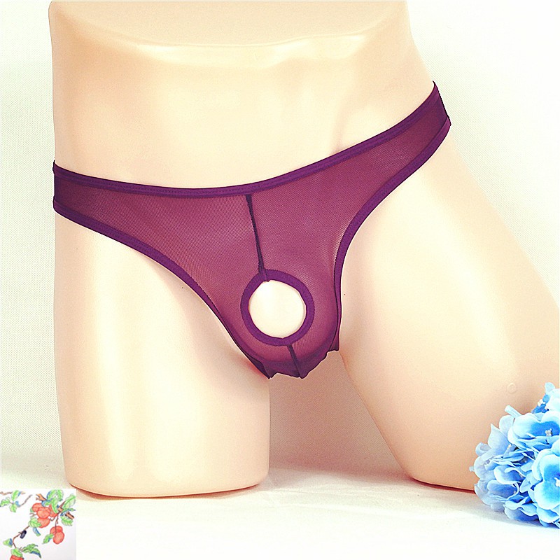 G String Pria Thong Sexy hot Open Crotch Transparan Celana Dalam Pria Y050-