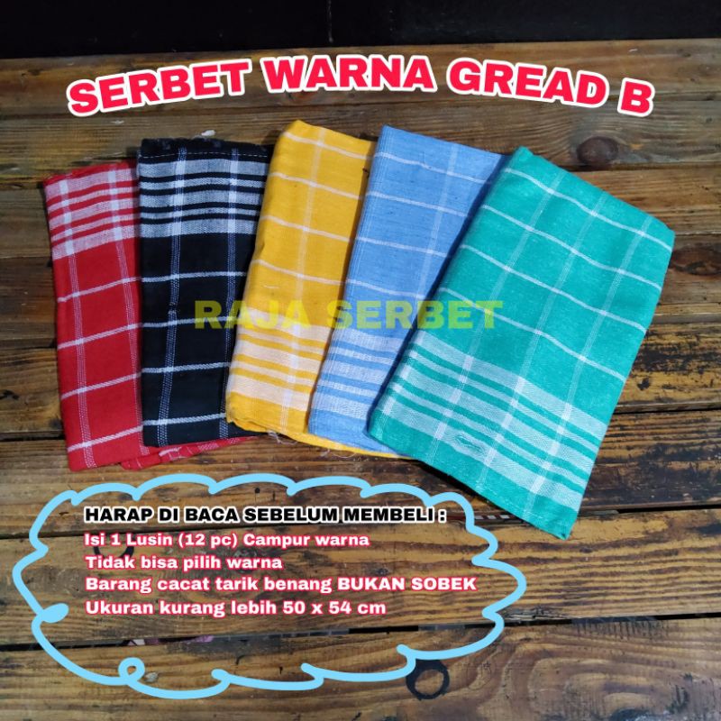 SERBET MAKAN WARNA GRADE B TERMURAH / KAIN LAP WARNA GRADE B