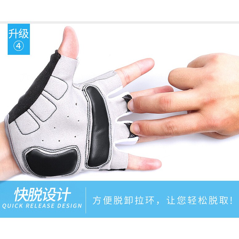 Black Forest Sarung Tangan Sepeda Half Finger Size L - BF01 - Black White
