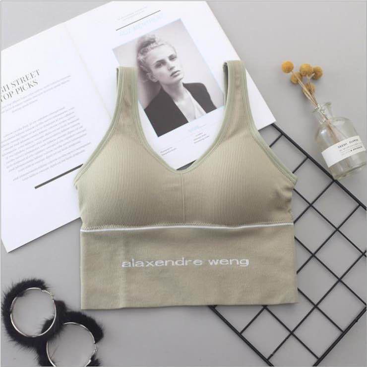 [ LINGERIE MASTER ] - (B-10) SPORT BRA GYM BRA OLAHRAGA PUSH UP WANITA TANPA KAWAT SEXY IMPORT LINGERIE-B-10 Hijau Muda