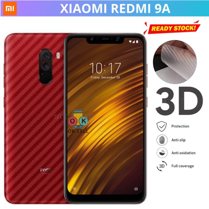 Back Skin Carbon 3D Xiaomi Pocophone F1 - Garskin Sticker Karbon Fiber Anti Gores Belakang Premium