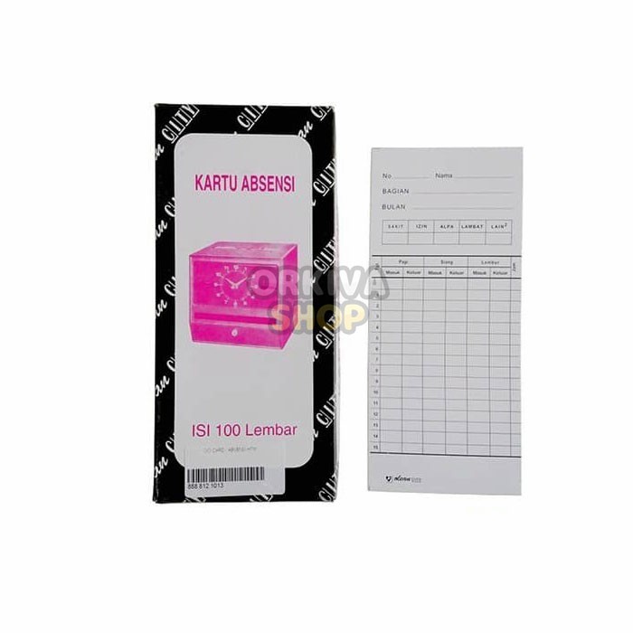 

Kartu Absen Olean City (Hitam) 100 lembar