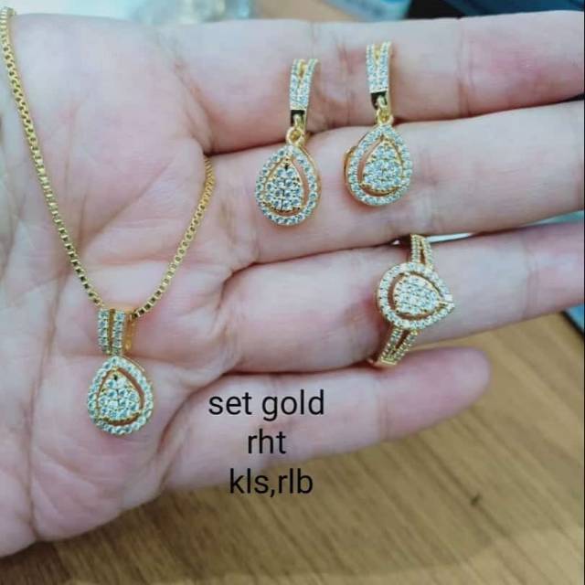 Set wynn titanium replika diamond Eropa,lapis mas 22k,tidak luntur,kusam sikat pelan+odol,Gratis box