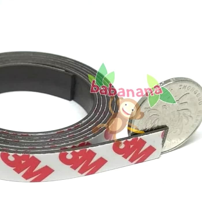 Magnet strip 3M Original 1 meter x 10mm magnetic lembaran lembar