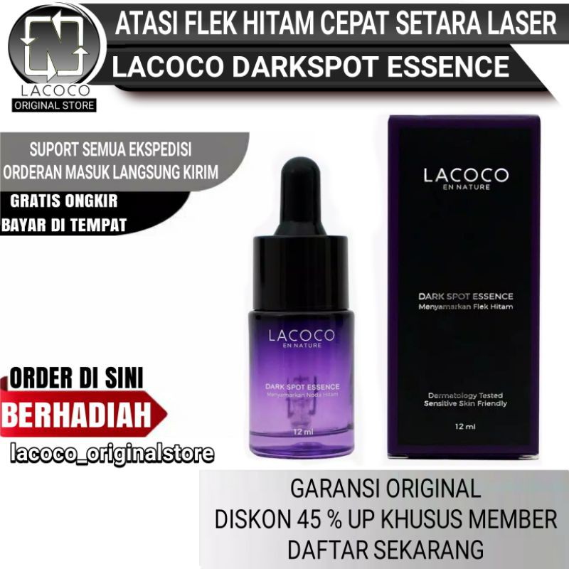 LACOCO DARK SPOT ESSENCE ORIGINAL ATASI FLEK HITAM WAJAH SECEPAT TEKHNOLOGI LASER