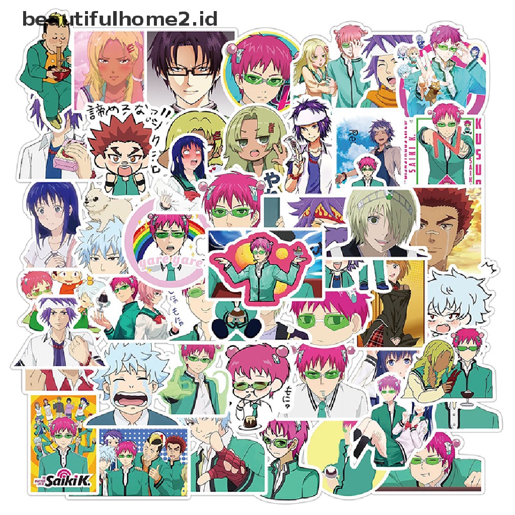 (beautifulhome2.id) 50pcs Stiker Graffiti Saiki Kusuo no sai-nan Untuk Laptop / Skateboard