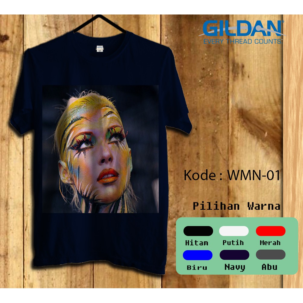 Kaos Gildan Softstyle - Gambar lukisan kepala wanita abstrak