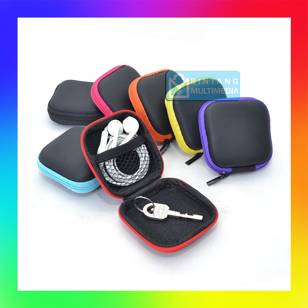 Dompet Headset Tempat Penyimpanan Earphone Pouch Handsfree Case Head Set Organizer Koin Mini Murah