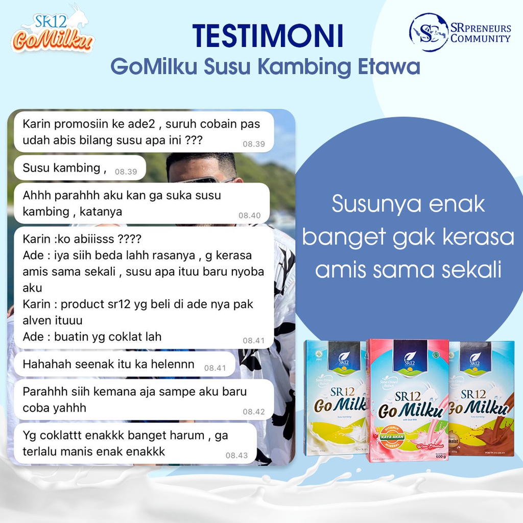 GOMILKU SUSU KAMBING ETAWA PREMIUM SR12 / BOOSTER ASI / MENYEHATKAN LAMBUNG / SUSU KAMBING BPOM