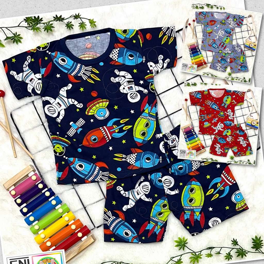 RAINBOW SETELAN PENDEK / SET BAJU ANAK UNISEX COWOK/CEWEK USIA 1- 7 TAHUN ASTRO FULLPRINT