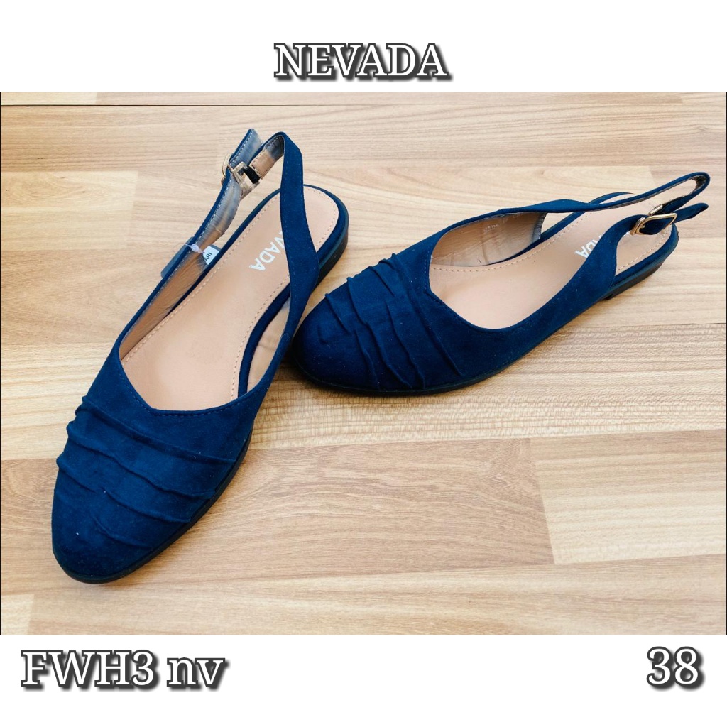 Sandal Flatshoes Nevada FWH3 navy dan abu