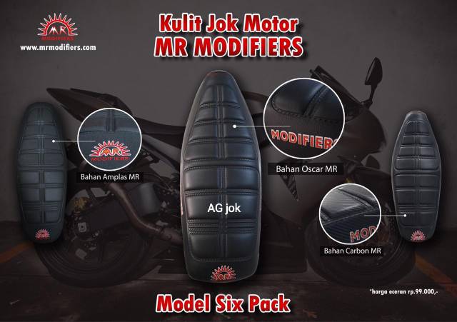 Kulit jok motor MR / sarung jok motor MR modif Six Pax Carbon, Oscar, Amplas MR