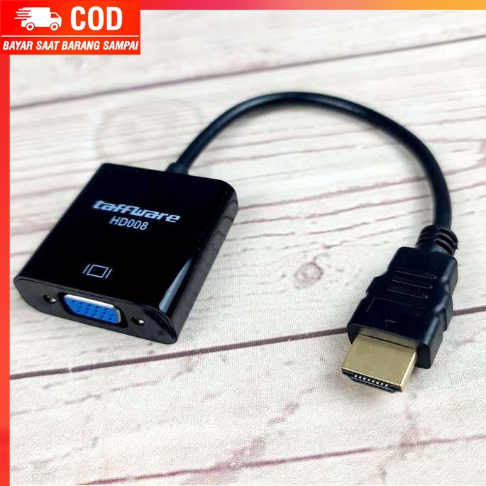 (100% BARANG ORI) Taffware Kabel Adapter HDMI ke VGA Female - HD008