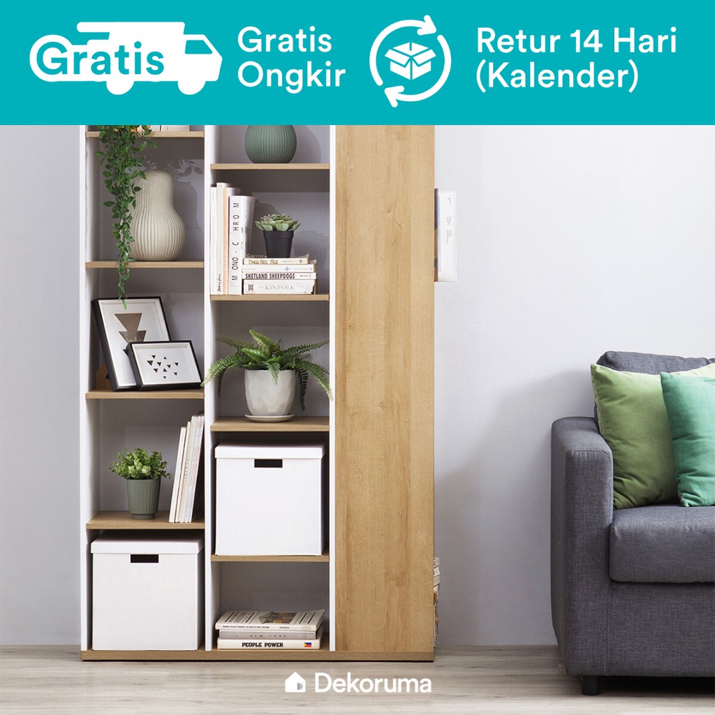 Dekoruma Miho Rak Display - Rak Buku Serbaguna 5 Susun Minimalis
