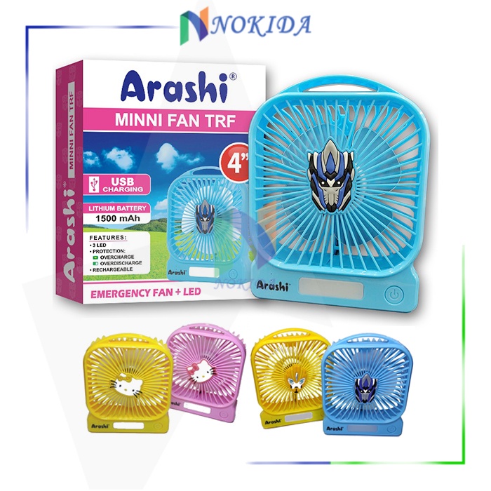 Nokida Kipas Angin Arashi Mini / Cas Tahan Lama Portable Meja Kecil / Kipas Angin Lampu Emergency
