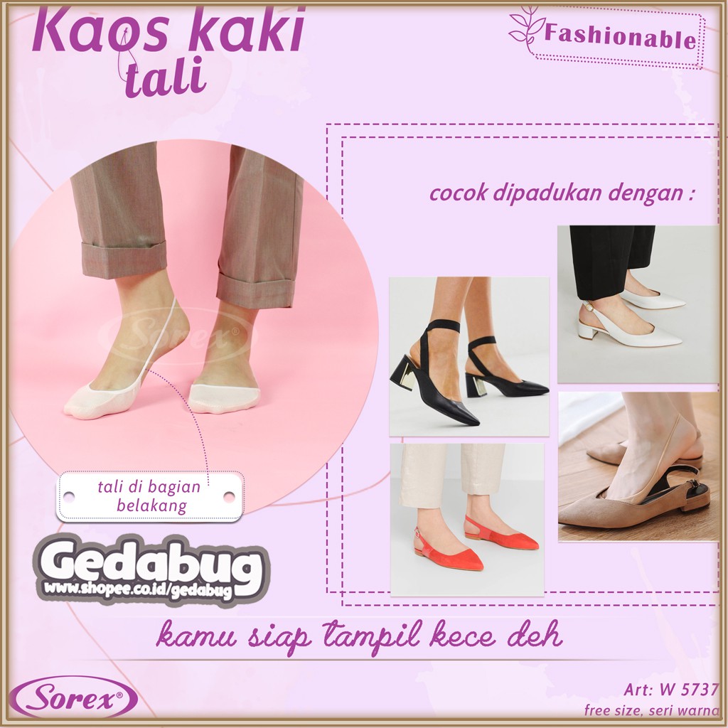 Kaos Kaki Tali Khusus Tapak Kaki Atas Wanita Sorex W5737 Seamless - gedabug