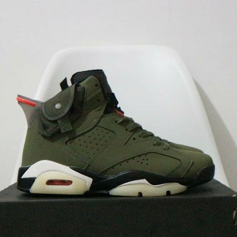 Air jordan retro 6 travis scott green