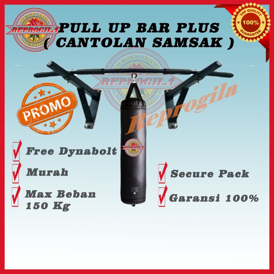 Pull Up Bar + Gantungan Samsak / Pull Up Bar Multifungsi / Pull Up Bar Dinding / Pull Up Bar Multi G