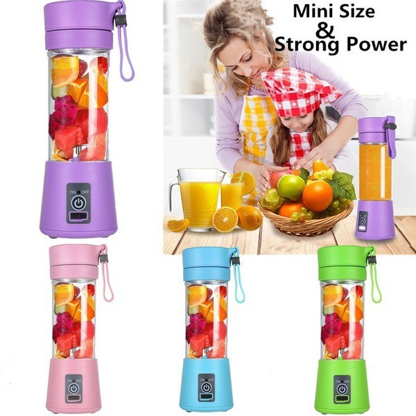 Blender Portable 6 Mata Pisau EMD777 S304 Jus USB Mixer Alat Smoothie Juicer Juice Buah Fruit Bumbu