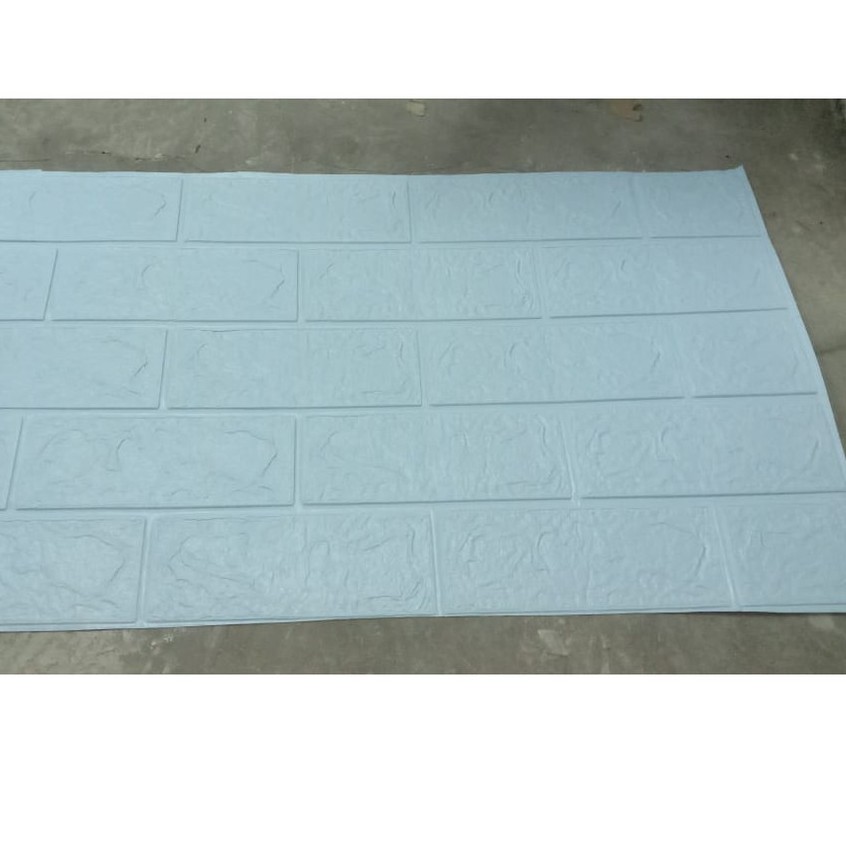 FAYES Wallpaper Dinding Foam 3D Kecil Motif Batu Bata Dan Kayu U96-BATUBATA LIGHTBLUE