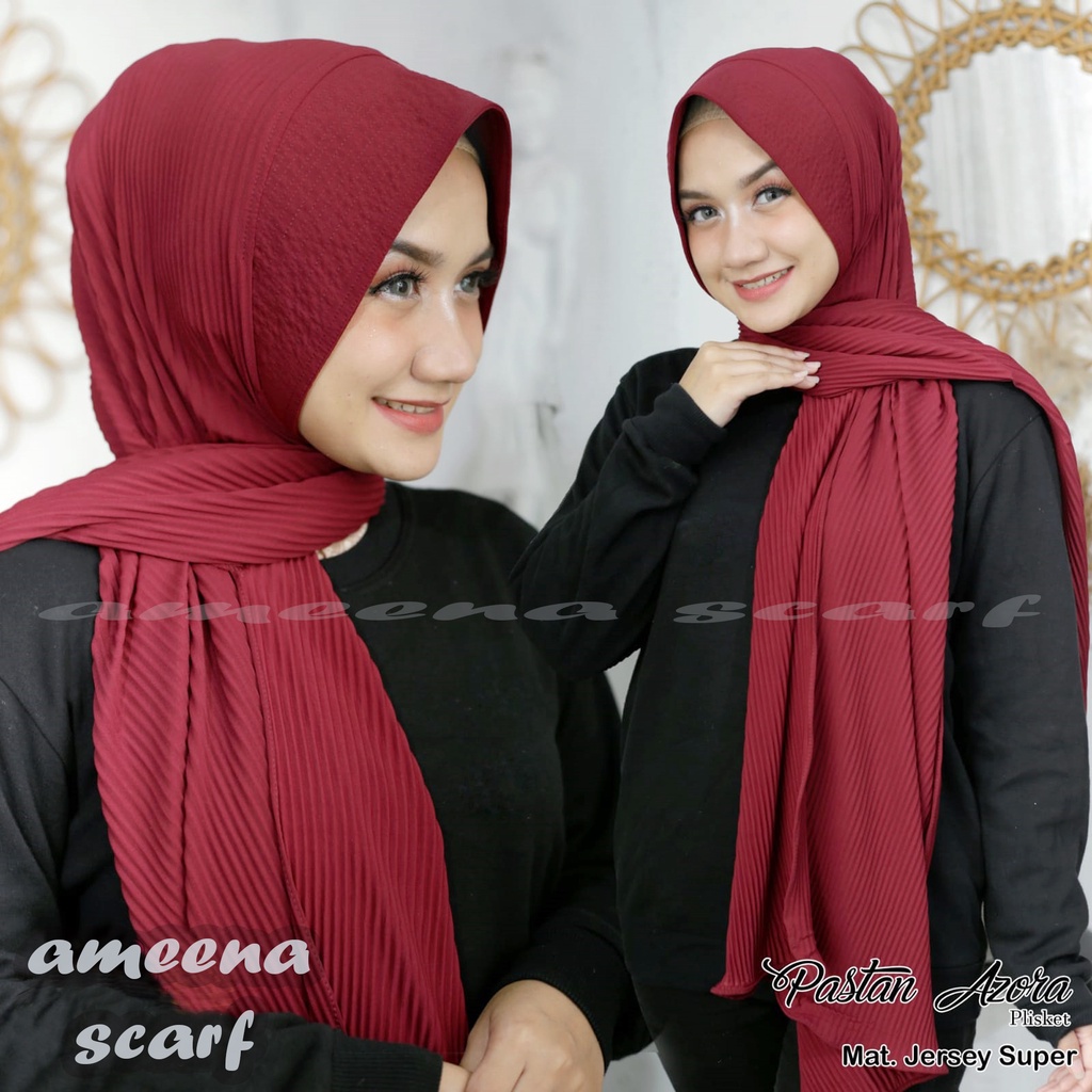 HIJAB PASHMINA PLISKET/ PASHMINA MURAH/PASHMINA PANJANG PREMIUM/PASTAN AZORA PLISKET/PASHMINA TERBAR